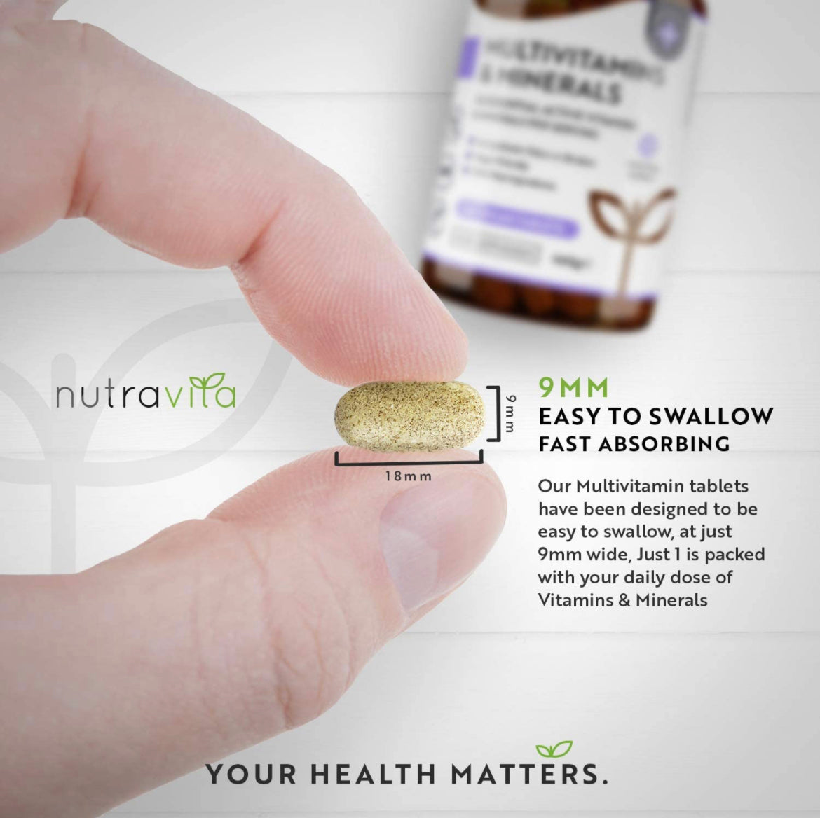 Nutravita Multivitamins & Minerals Tablets, with 26 Essential Active Vitamins, 365 Tablets, Vegan - 1 Year Supply, for Men and Women - Made in The UK