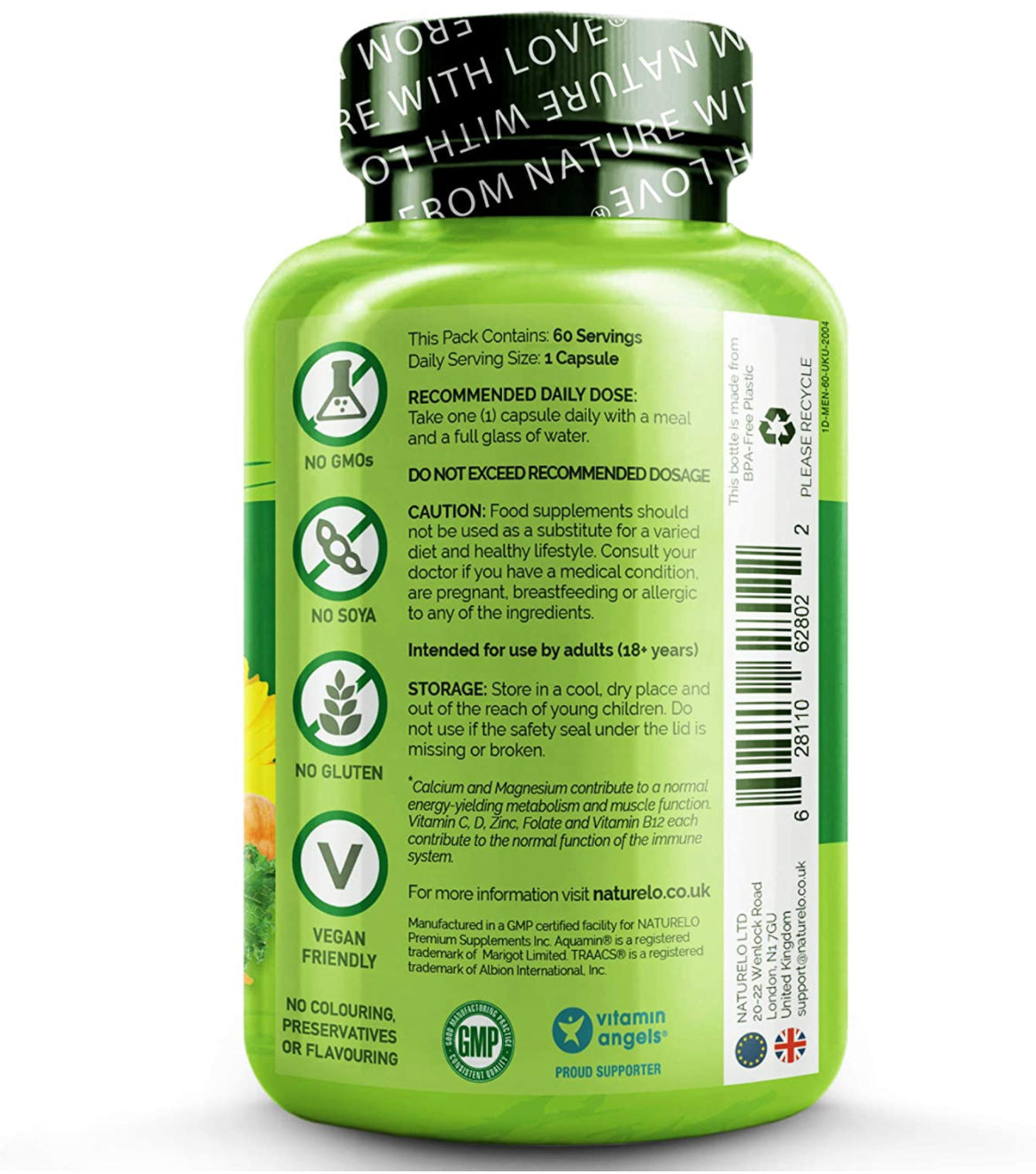 120pc NATURELO One Daily Multivitamin for Men - with Natural Food-Based Vitamins, Fruit & Vegetable Extracts