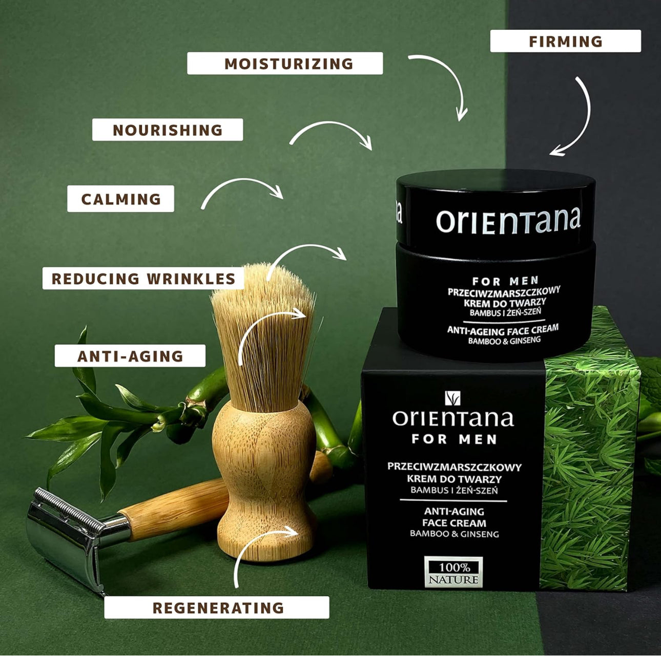 Orientana - Natural Face Cream For Men | Bamboo And Ginseng