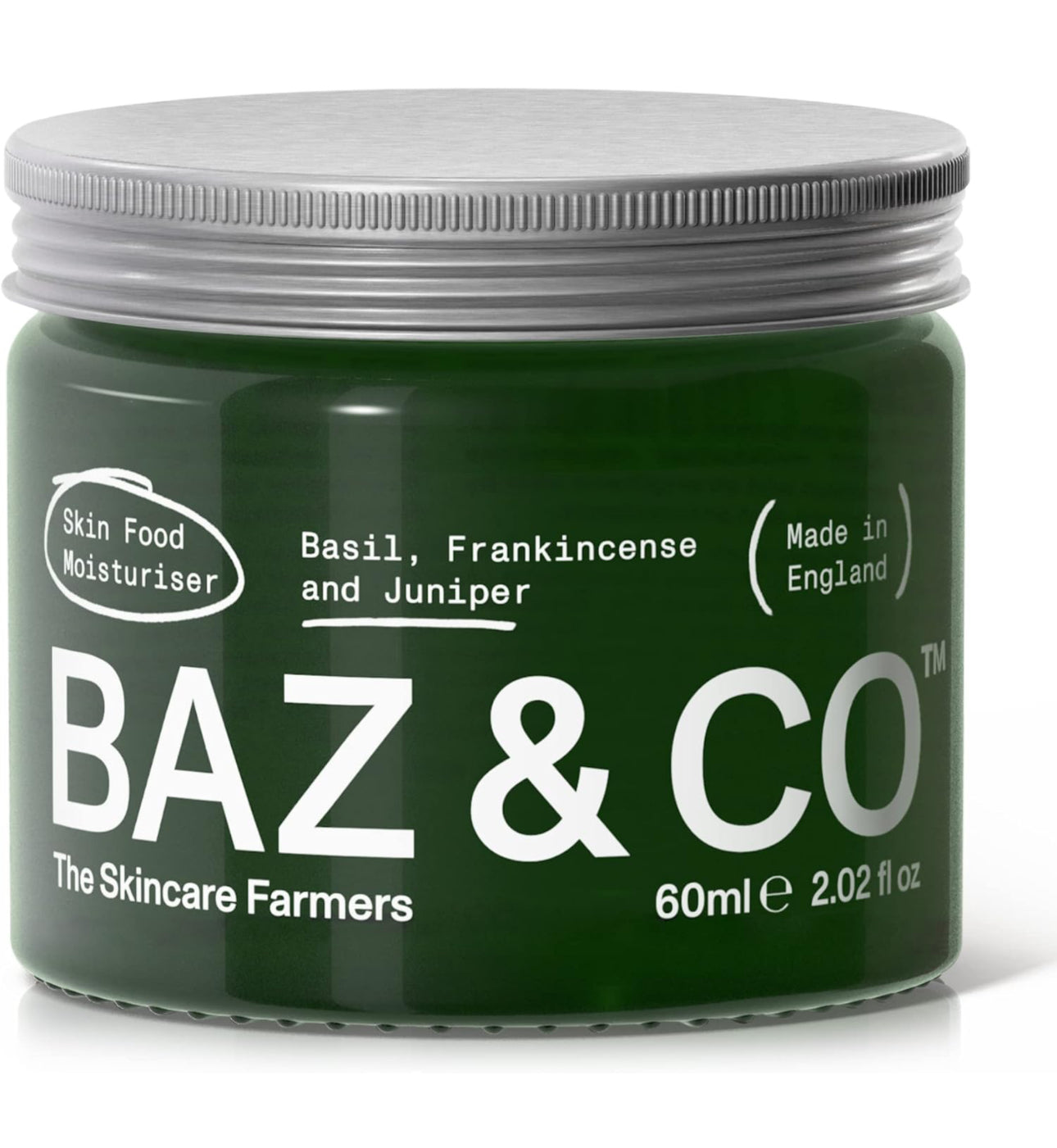 BAZ & CO Skin Food Moisturiser Face Cream for Men 50ml with Basil