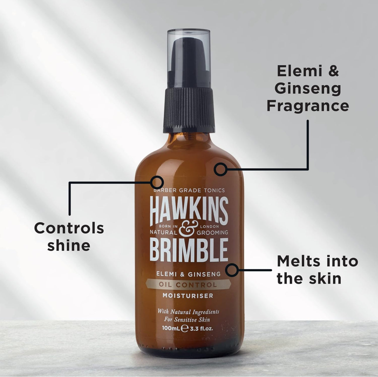 Hawkins & Brimble Oil Control Men’s Face Moisturiser, Sensitive Skin Moisturiser for Men with Natural Ingredients