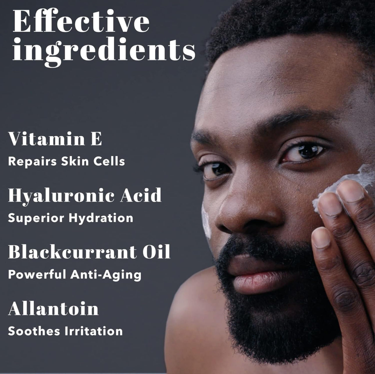 Mens Face Cream and Hydrating Moisturiser with Vitamin E and Hyaluronic Acid