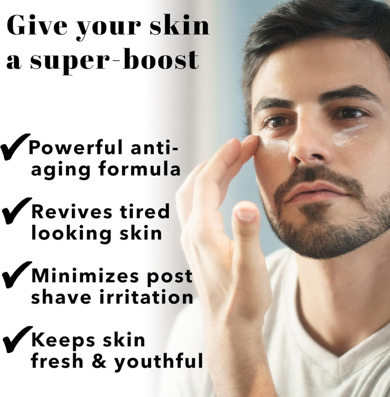 Mens Face Cream and Hydrating Moisturiser with Vitamin E and Hyaluronic Acid