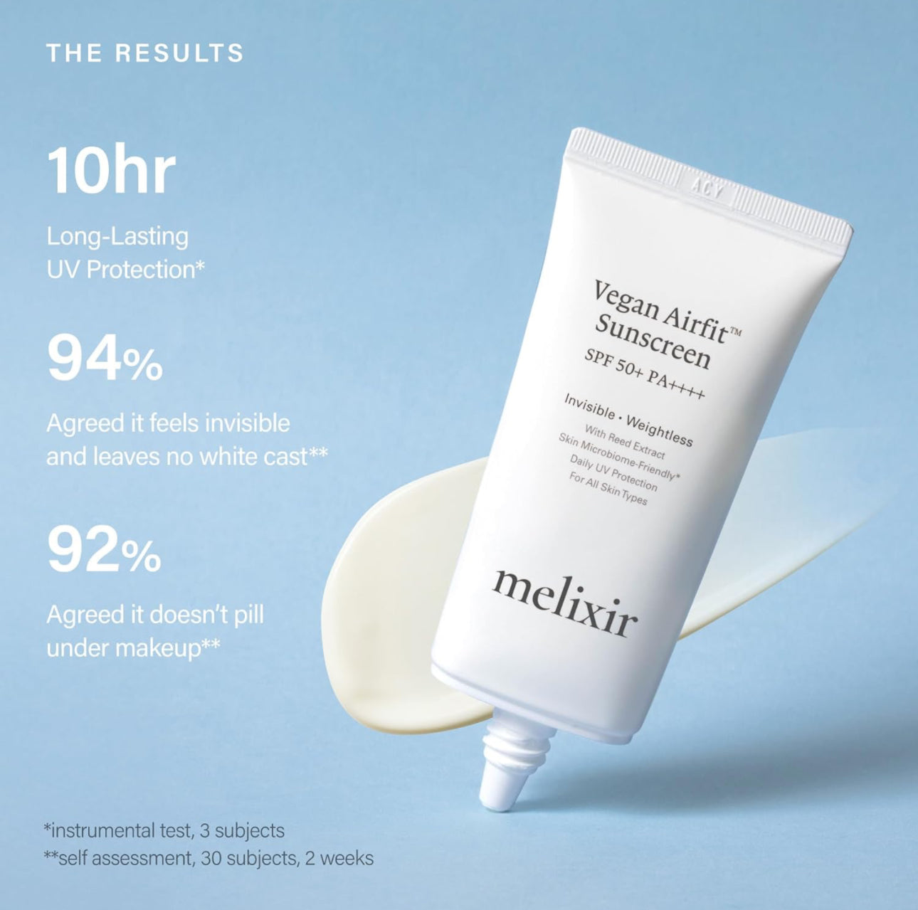 Melixir Vegan Airfit Sunscreen SPF 50, Korean Sunscreen for Face