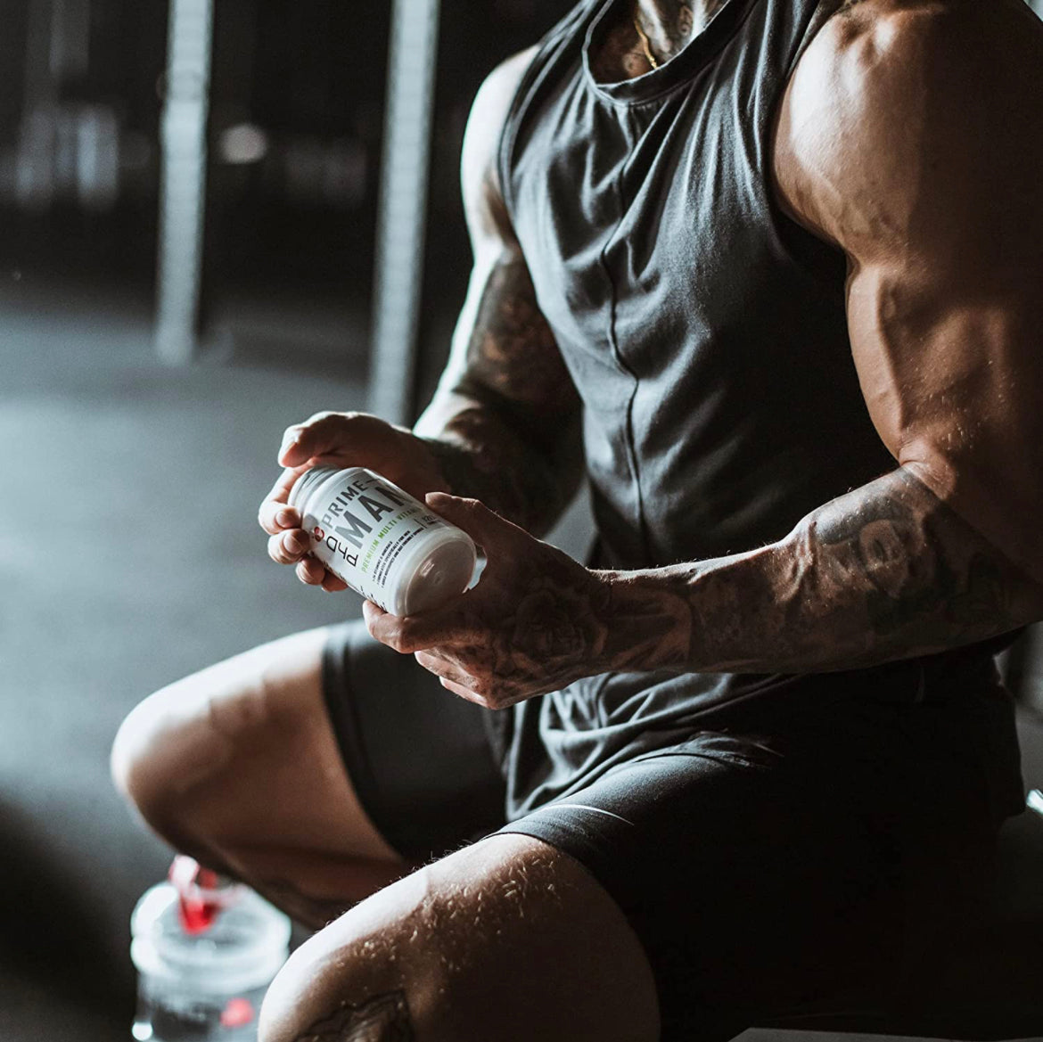 PhD Nutrition | Prime Man | 24 Vitamins & Minerals, Nootropics & Gut-Friendly Spores | Unique Formulation for Men | Male Health, Fitness & Cognitive Function | 120 Vegan Tablets (60 Day Supply)